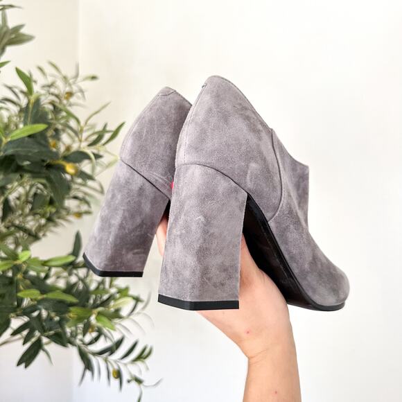 Marc Fisher Jayla Block Heel Suede Pointed-Toe Bootie Gray 8.5 - Picture 3 of 7
